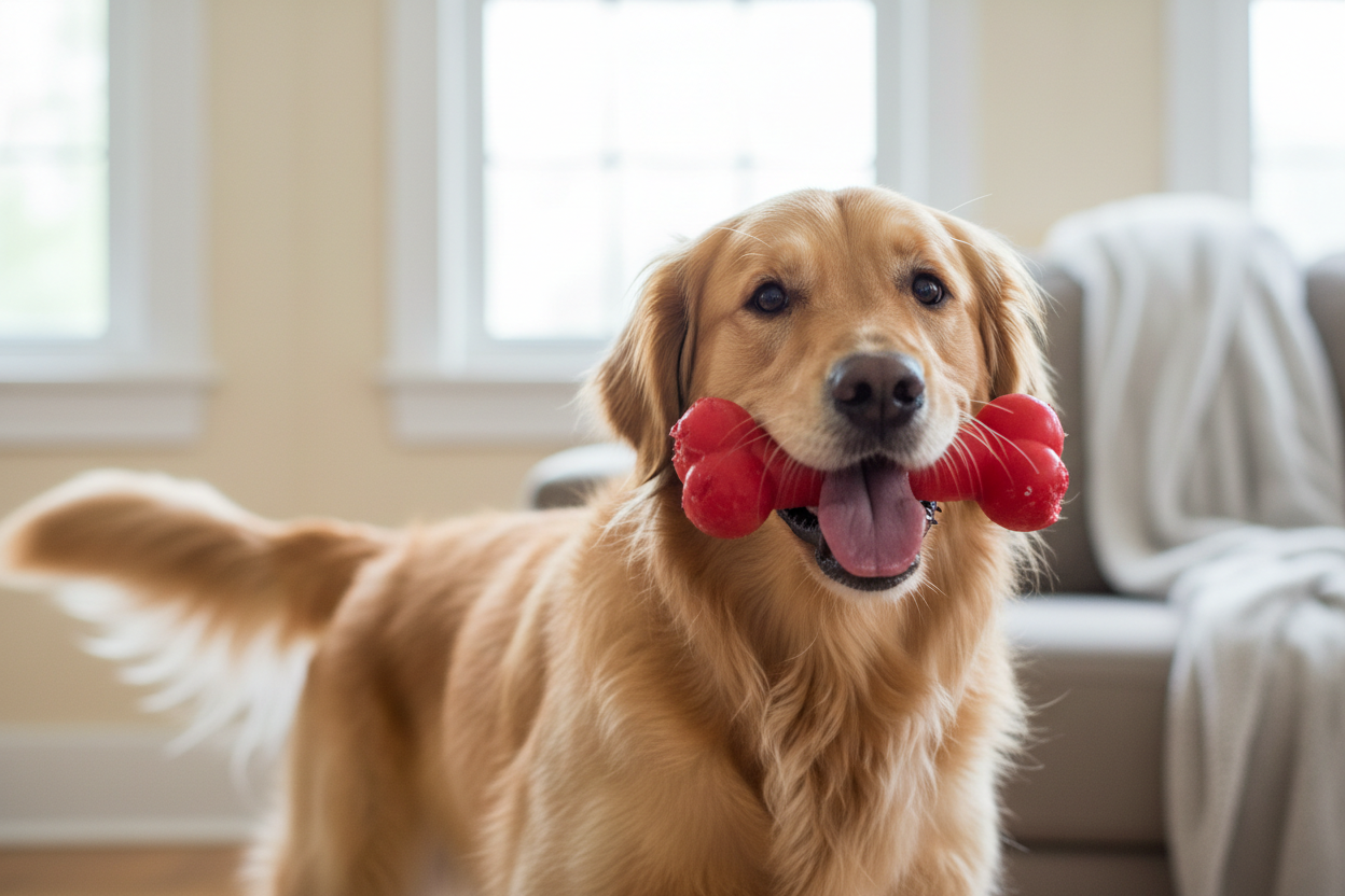 Excited wagging dog
